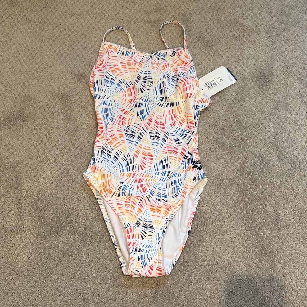 NWT Arena One Piece Low Back Swim Suit Size 30